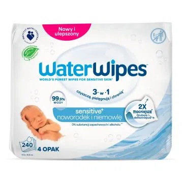 WaterWipes BIO chusteczki nawilżane dla noworodków i niemowląt 240 sztuk (4x60)