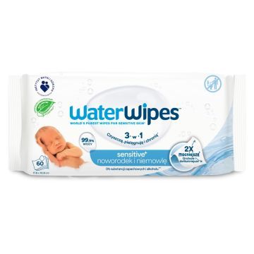 WaterWipes™ BIO chusteczki nawilżane dla noworodków i niemowląt 60 sztuk