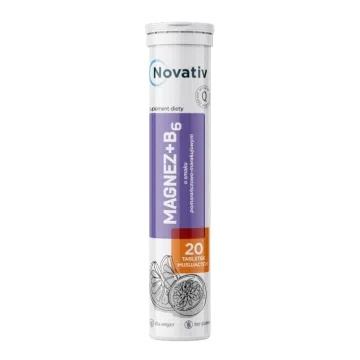 Novativ Magnez + B6, tabletki musujące, 20 sztuk