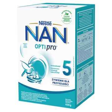 Mleko Nan Optipro 5, mleko modyfikowane po 2,5. roku życia, proszek, 650 g, (2 x 325 g)