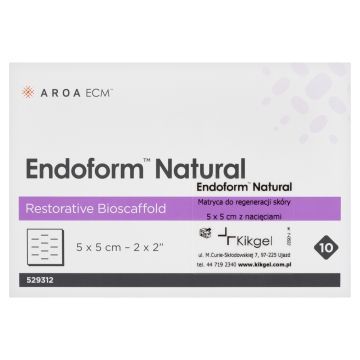 Endoform Natural, opatrunek z nacięciami, 5 cm x 5 cm, 1 szt. (z opakowania 10 szt.)