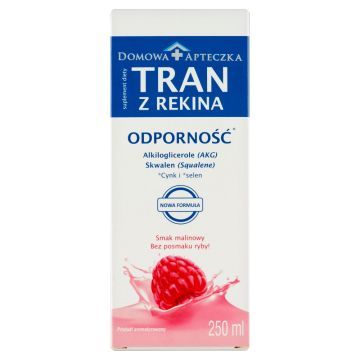 Domowa Apteczka Tran z rekina, płyn o smaku malinowym, 250 ml