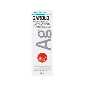 Nanobiotic Med Silver Antybakteryjny i łagodzący spray na infekcje gardło, 30 ml