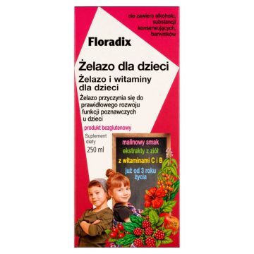 Floradix Zelazo dla dzieci, plyn, 250 ml