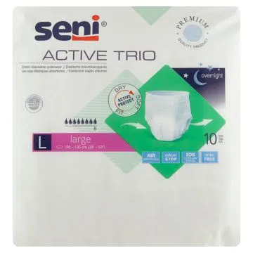 Seni Active Trio, majtki, elast.,chłonne,large, 10 szt