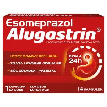 Esomeprazol Alugastrin, 20 mg, kapsułki dojelitowe twarde,14 szt