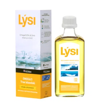 Lysi Tran islandzki o smaku cytrynowym, olej, 240 ml