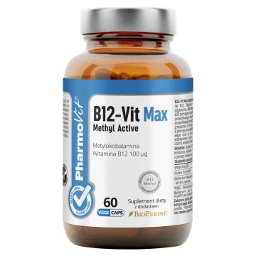 Pharmovit, B12-vit max methyl active 100 µg, 17,4 g, kapsułki 60 szt.