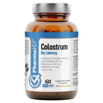 Colostrum bez laktozy Clean label Pharmovit, kaps.,60 szt