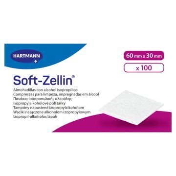 Soft-Zellin, waciki, nasacz.alkoh.izoprop.,60mmx30mm,100szt