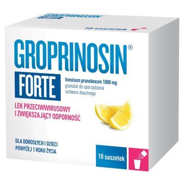 Groprinosin Forte, 1000 mg,gran.d/sp.rozt.doustn,1,8g,10sasz
