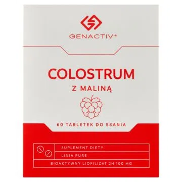 Colostrum Genactiv z malina, tabl.do ssania, 60 szt