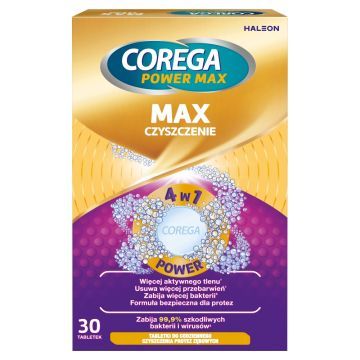 Corega Power Max Czyszczenie, tabl.,do czyszcz.protez, 30szt