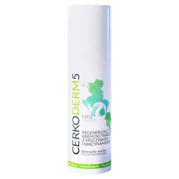 Cerkoderm  5, krem do twarzy regenerujący z mocznikiem, 50 ml