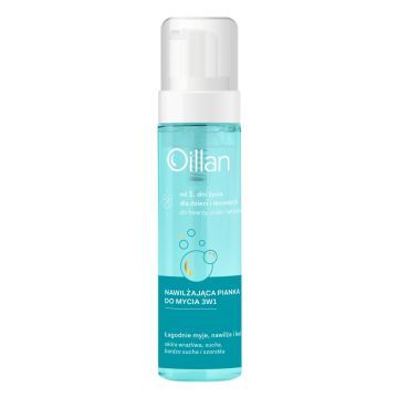 Oillan, Nawilżająca pianka do mycia 3w1, 200 ml