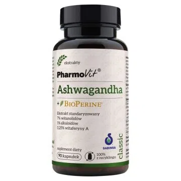 Pharmovit, Ashwagandha + BioPerine, kapsułki, 90 szt.