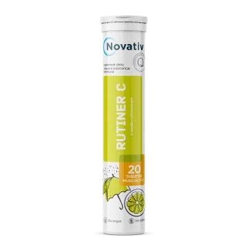 Novativ Rutiner C, tabletki musujące o smaku cytrynowym, 20 sztuk