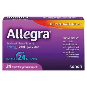 Allegra, 120 mg, tabl.powl., 20 szt
