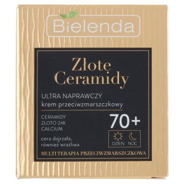Bielenda Złote Ceramidy 70+, Ultra naprawczy krem przeciwzmarszczkowy, 50 ml