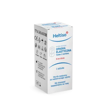 Heltiso, Opaska elastyczna tkana z zapinką 5m x 8cm