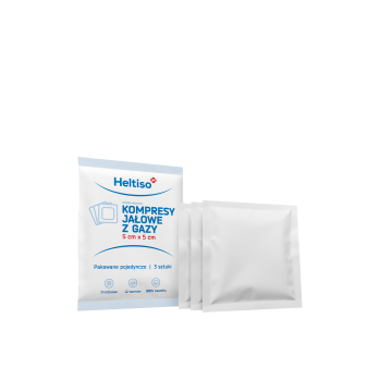 Heltiso, kompr. jał. z gazy baw, 17nit.,12w, 5x5 cm, 3 szt (pak. pojedyn.)