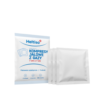 Heltiso, kompr. jał. z gazy baw, 17nit.,12w, 7x7cm, 3 szt (pak. pojedyn.)