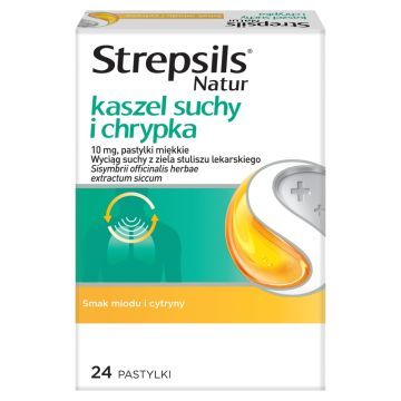 Strepsils Natur kaszel suchy i chrypka,10mg,past.miękk,24szt