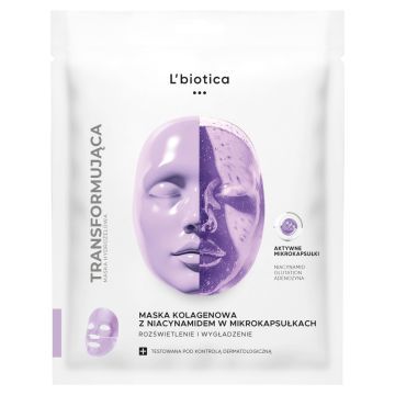 L'Biotica, Maska transformująca kolagenowa z niacynamidem, 1 szt.
