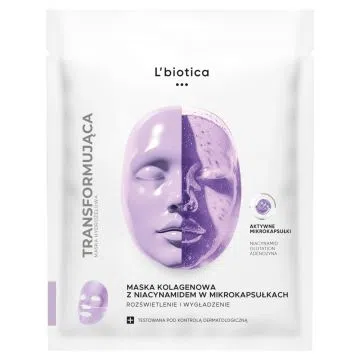 L'Biotica, Maska transformująca kolagenowa z niacynamidem, 1 szt.