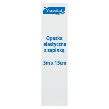 Viscoplast, opaska elastyczna tkana z zapinką, 5 m x 15 cm, 1 szt.