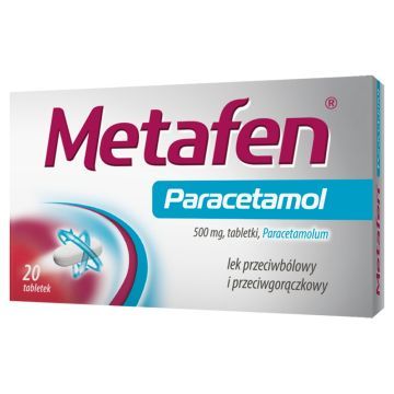 Metafen Paracetamol, 500 mg, tabl., 20 szt