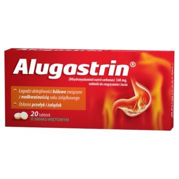 Alugastrin, 340 mg, tabletki do rozgryzania, żucia, 20 szt.