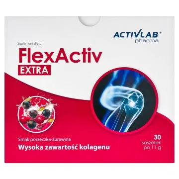 Activlab Pharma FlexActiv Extra, proszek w saszetkach, smak porzeczkowo-żurawinowy, 30 szt.