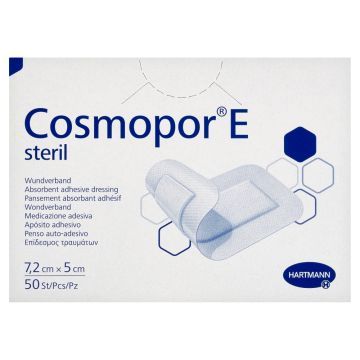 Cosmopor E, plastry opatrunkowe jałowe, 7,2 x 5 cm, 50 szt.
