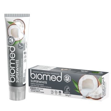 Pasta do zębów Biomed SuperWhite - delikatne wybielanie i mocne szkliwo, 100 g