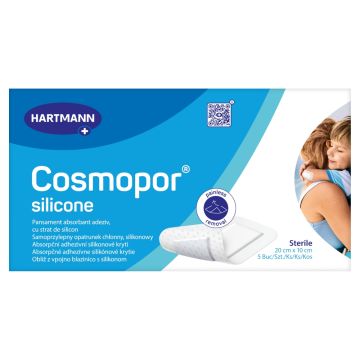 Cosmopor Silicone, opatr., chlonny, 20x10cm, 5 szt