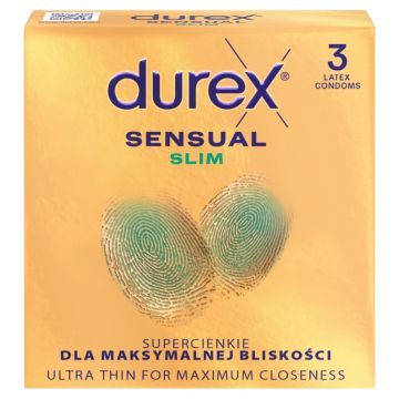 Durex Sensual Slim, prezer, super cienkie, 3 szt