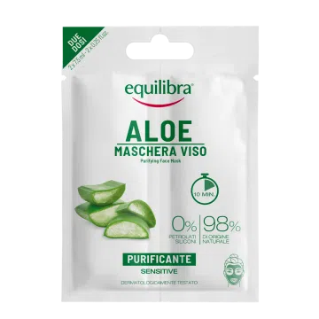 Equilibra Aloe, Aloesowa oczyszczająca maseczka do twarzy, 2 x 7,5 ml