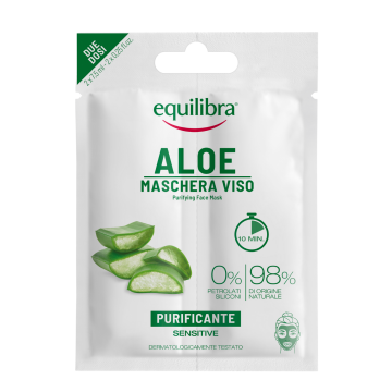 Equilibra Aloe, Aloesowa oczyszczająca maseczka do twarzy, 2 x 7,5 ml