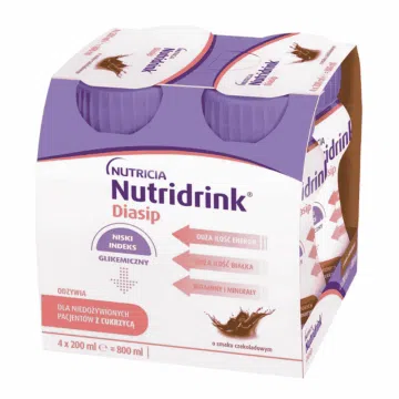Nutridrink Diasip, płyn o smaku czekoladowym, 4 x 200 ml
