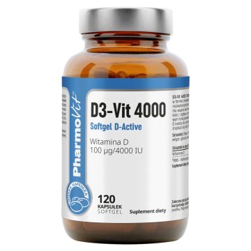 D3-Vit 4000 Softgel D-Active Pharmovit, kaps.,120 szt
