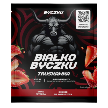 Byczku Białko Byczku truskawka, saszetka 30g