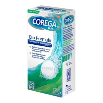 Corega Tabs Bio Formula,tabl.,d/czyszcz.protez, 136 szt
