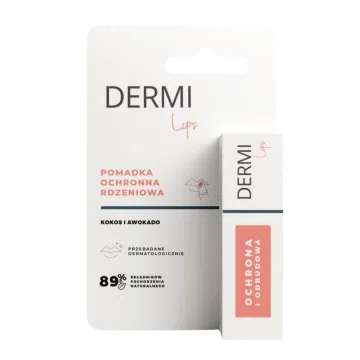 DERMI Lips pomadka ochronna rdzeniowa, kokos i awokado, 4,4g