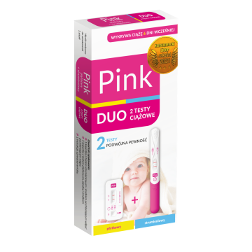 Pink Duo 2 Testy ciazowe plytkowy + strumieniowy, 2szt