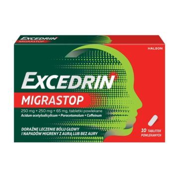 Excedrin MigraStop, tabl.powl.,(i.rów),MDZ,Belgia, 10 szt