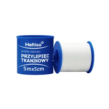 Heltiso Przylepiec tkaninowy biały 5m x 5cm 