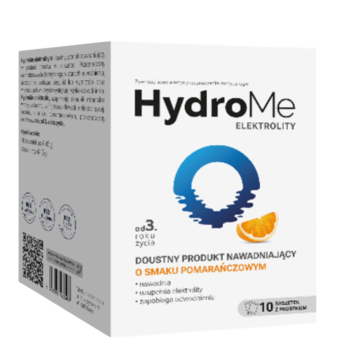 HydroMe Elektrolity doustny produkt nawadniający o smaku pomarańczowym, 10 saszetek   