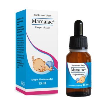 Mamalac, krople, dla niemowląt,enzym laktaza, 15 ml