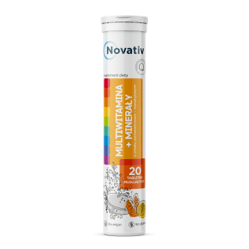 Novativ Multiwitamina + minerały, tabletki musujące, 20 sztuk